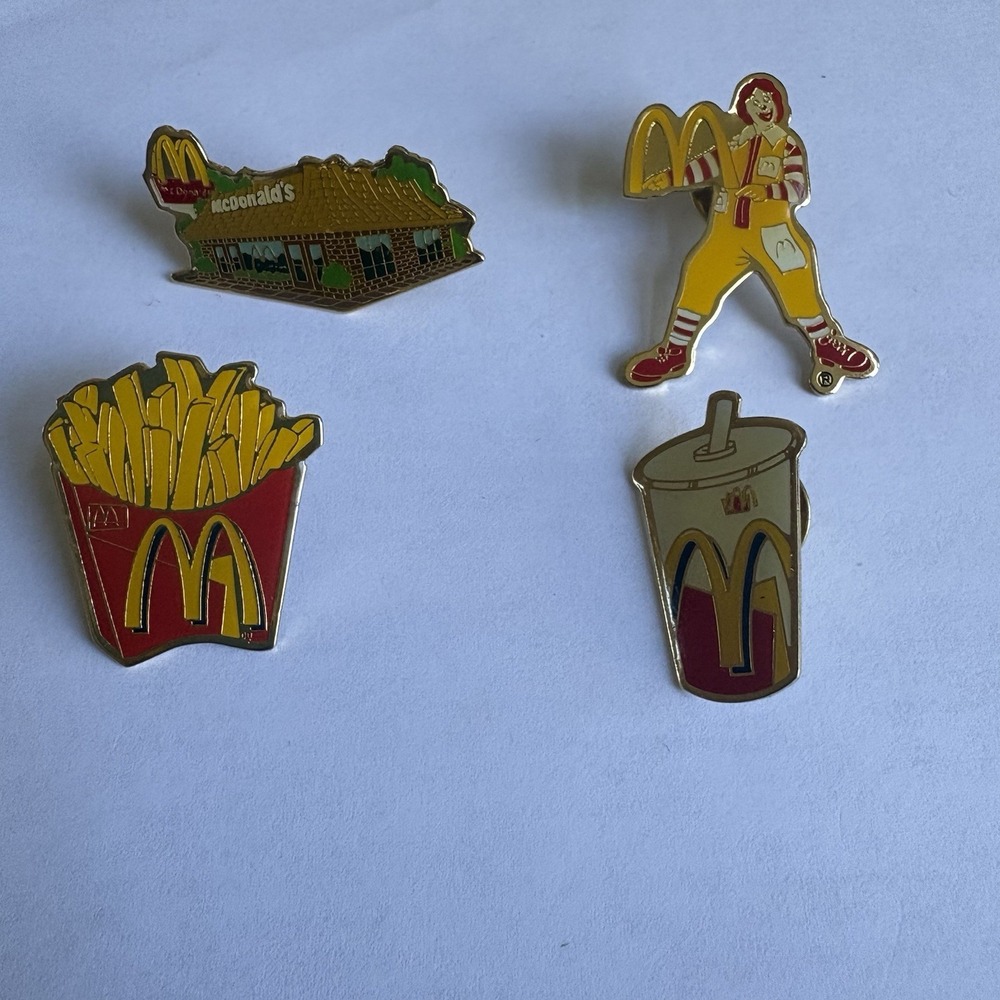 Vintage McDonald's Pin Lot Ronald Fries Drink Restaurant Advertising Pins